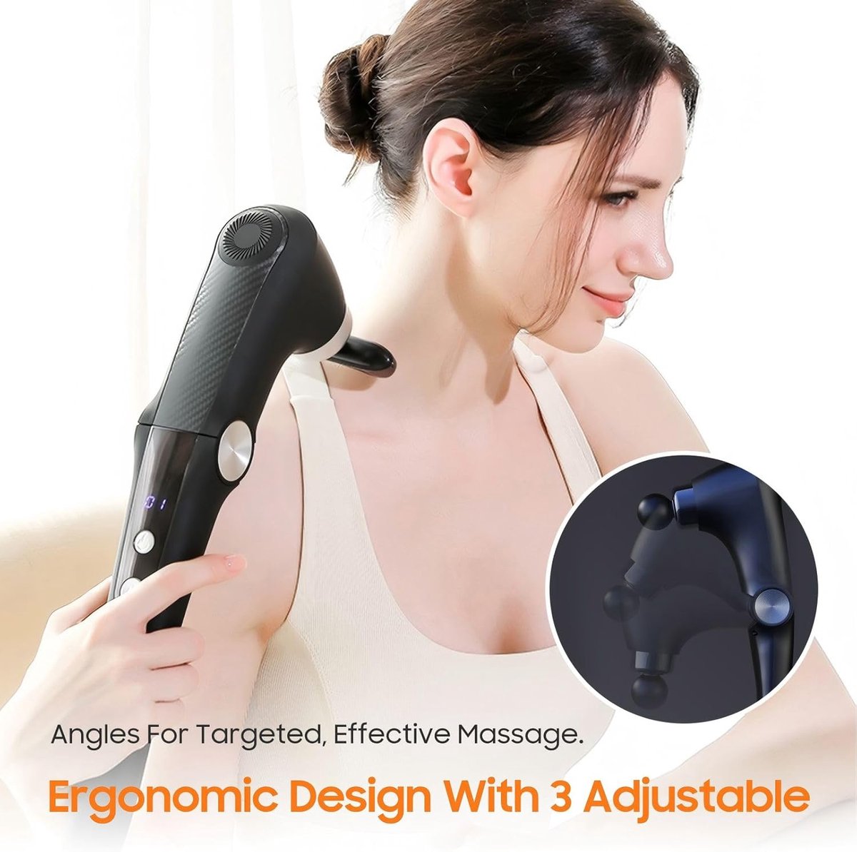 Massage Gun - Massage Gun Professioneel - Massage Apparaat - Met Verwarmingsfunctie & 10 Massagekoppen - Diepe Weefselmassage voor Rug en Schouders - Spierherstel en Pijnverlichting — cadeau in Sport & Outdoor - foto 5
