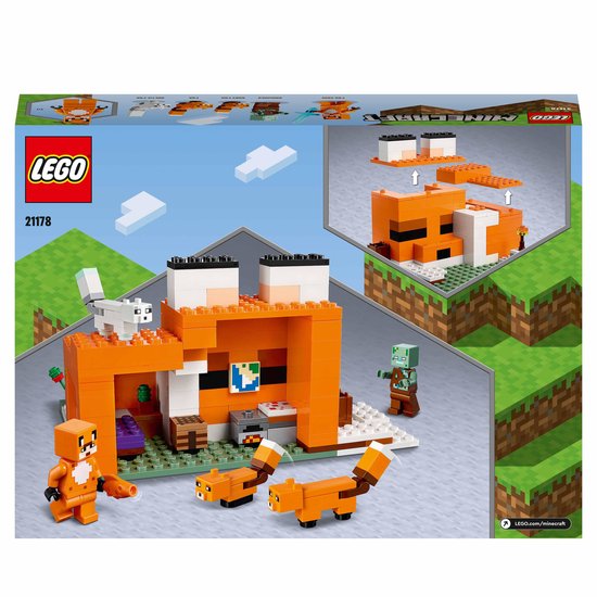 LEGO Minecraft 21178 Le Refuge du Renard, Jouet de Construction