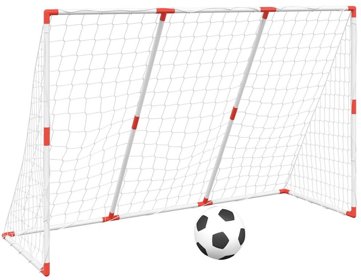 vidaXL - Kindervoetbaldoel - met - ballen - 2-in-1 - 184x64x124 - cm - wit