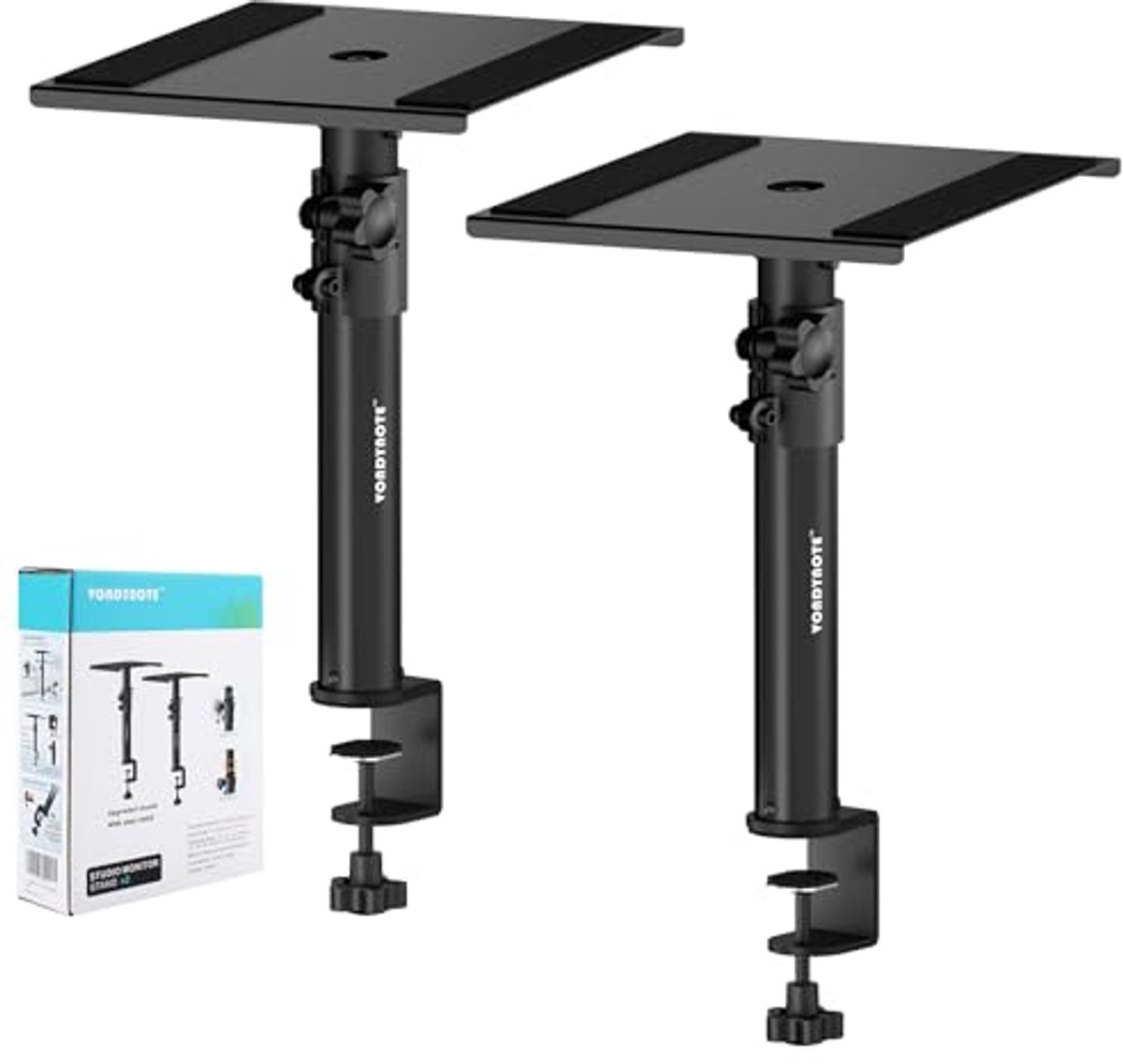 Studio Monitor Standaards voor Desktop Speakers - Set van 2 met Bureau Klem