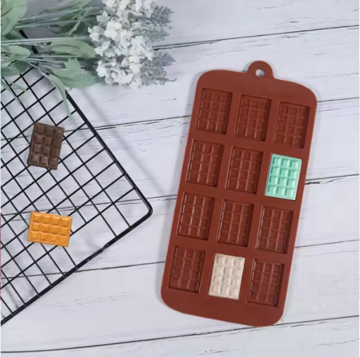 New Age Devi - Mini-reepjes - Siliconen mal voor oa chocolade