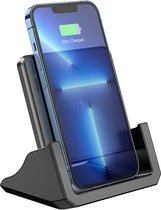 Chargeur sans fil Hoco 15 W - Câble et support mains libres inclus - Chargeur rapide avec support pour téléphone - Station de charge sans fil - Support de charge pour téléphones portables