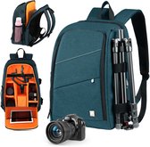 ZoeZo Cameratas Rugzak - Waterdichte Camera Rugzak - Schokbestendig - Cameratas spiegelreflexcamera - Incl Laptopvak en Regenhoes - Voor Canon en Nikon - Blauw