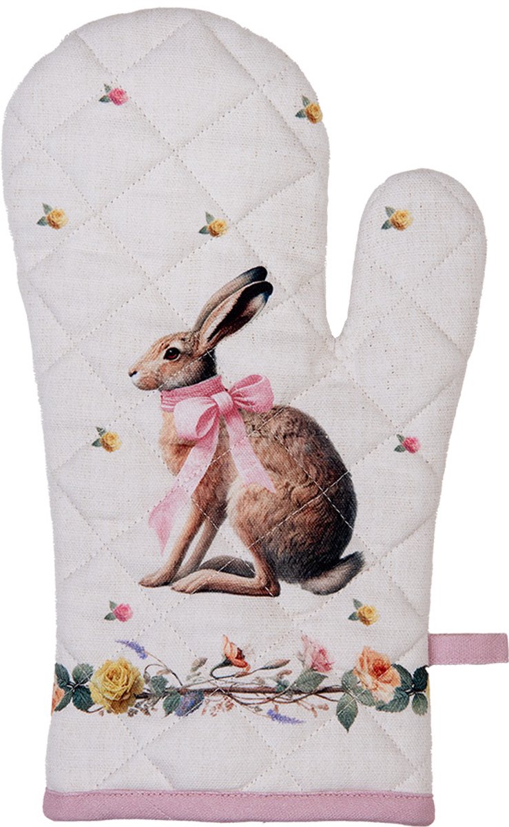 Clayre & Eef Ovenwant 18x30 cm Beige Katoen