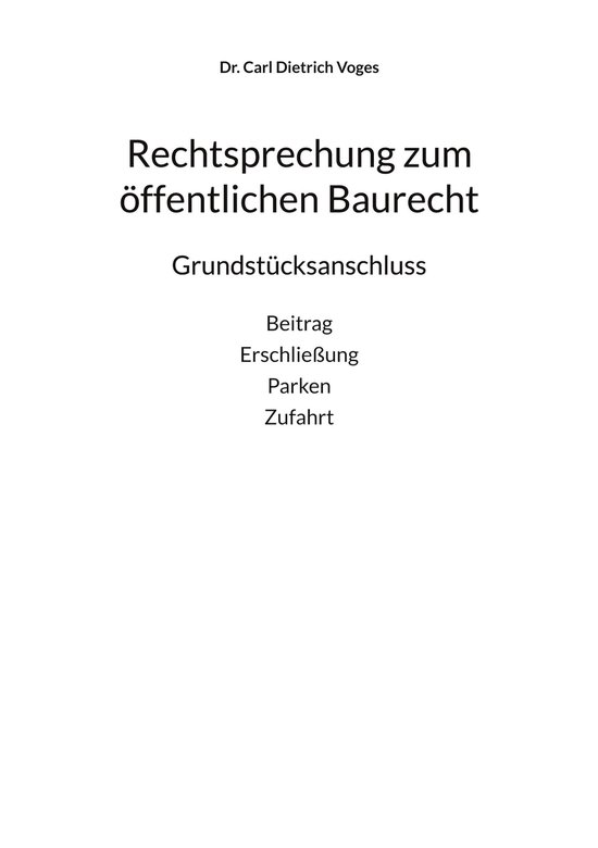 Rechtsprechung zum öffentlichen Baurecht 5 - Rechtsprechung ... - cover