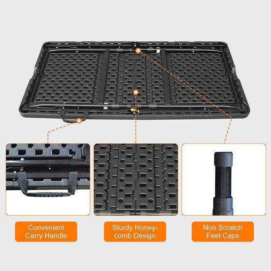 BLACKCOLORS - Klaptafel - 125 cm - Robuust en Draagbaar - Met Handvat - Hoogte Verstelbaar - Multifunctioneel - Voor Binnen en Buiten - Draagvermogen 135 kg - Zwart van Merkloos — afbeelding 2