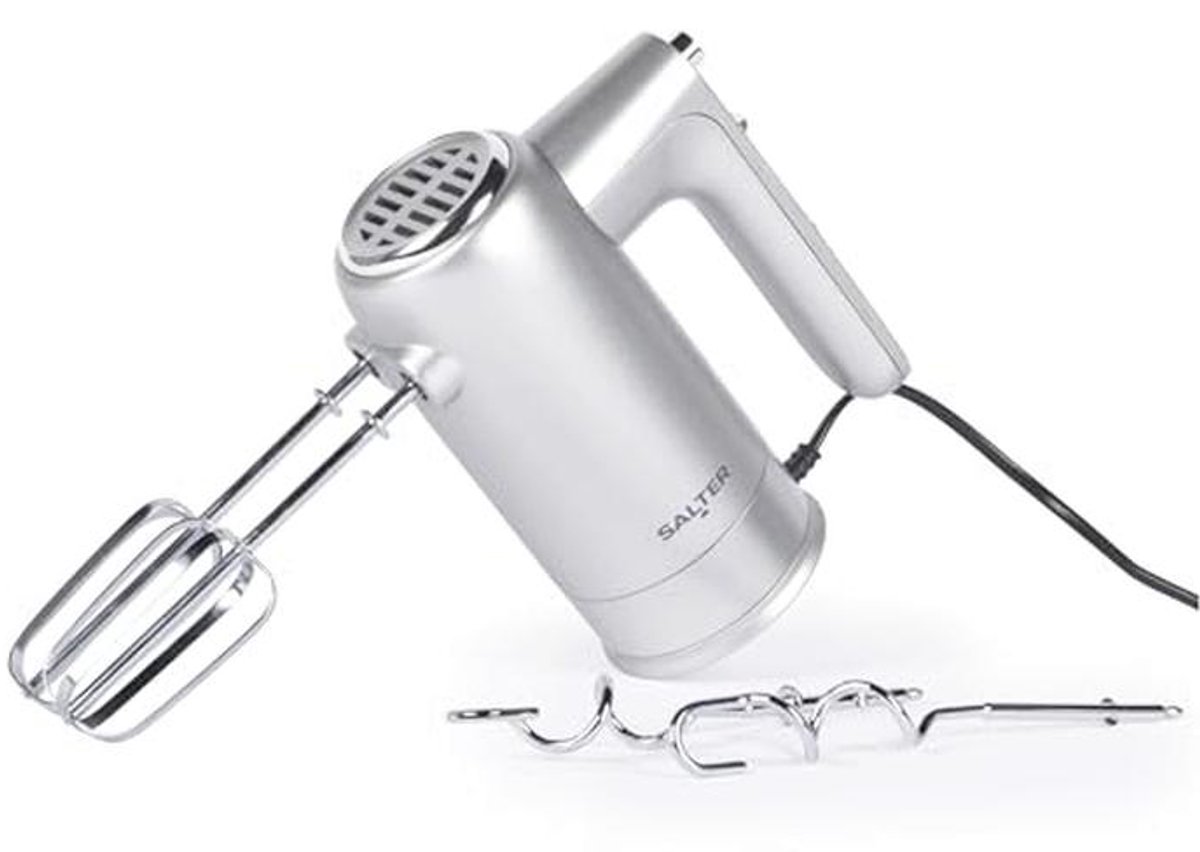 Gemakkelijke Handmixer met Opruimbasis – Elektrische Bakklopper, Mixhaken en Deeghaken, 5 Snelheden met Turbo Functie