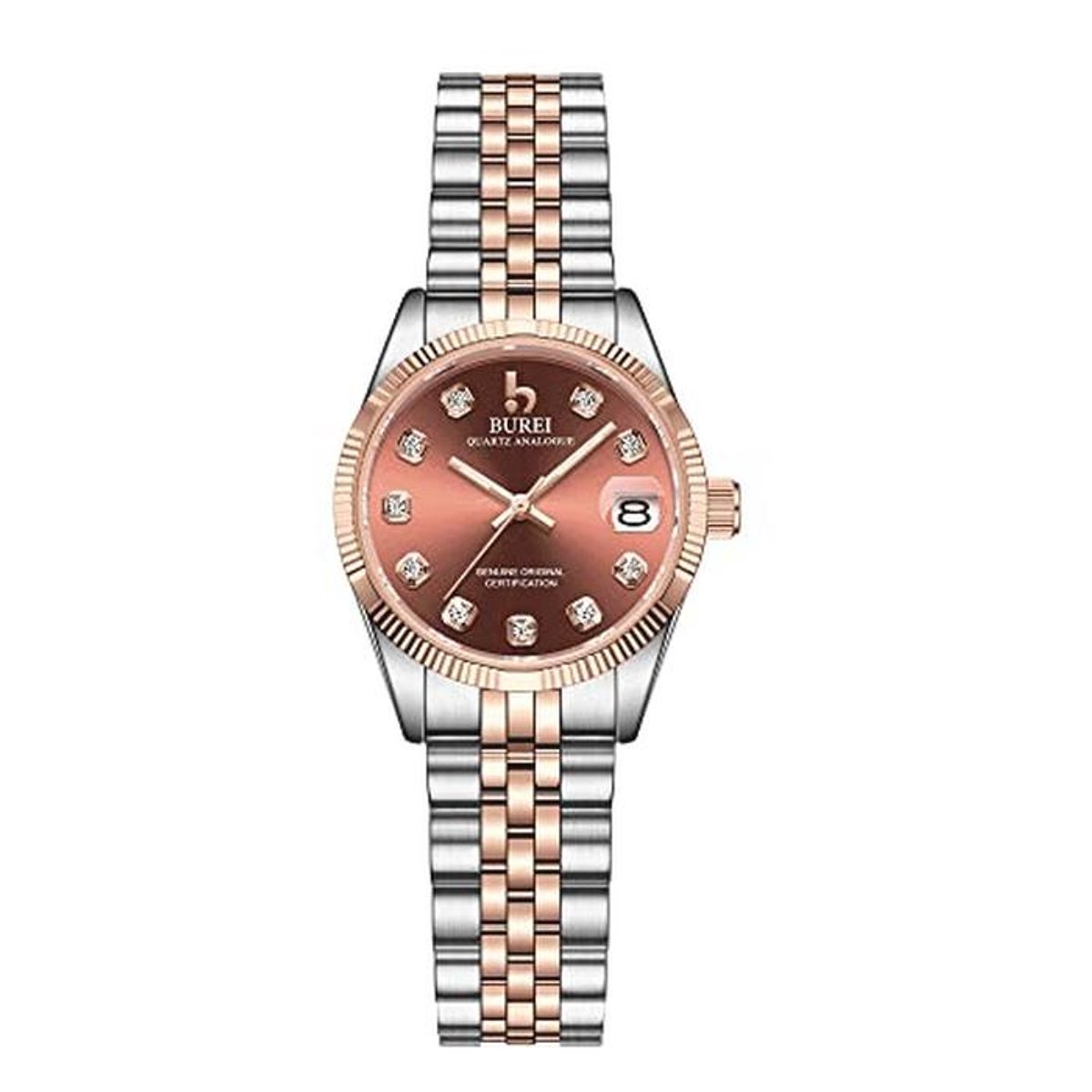 Modieus 36 mm Dameshorloge - Zilver Roestvrij Staal Met Kalender