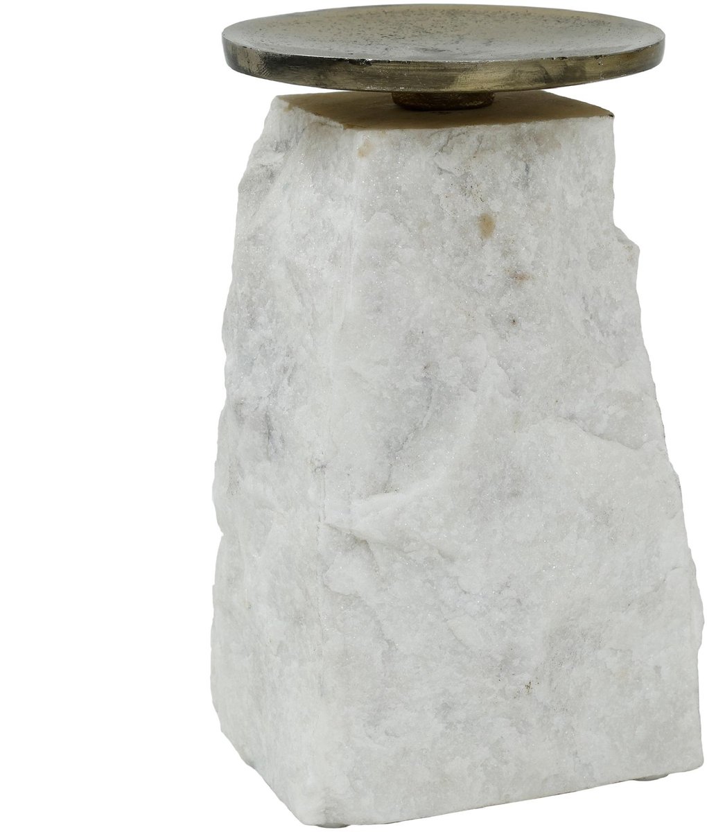 PTMD Kandelaar Nimo - Wit - 9x9x16cm