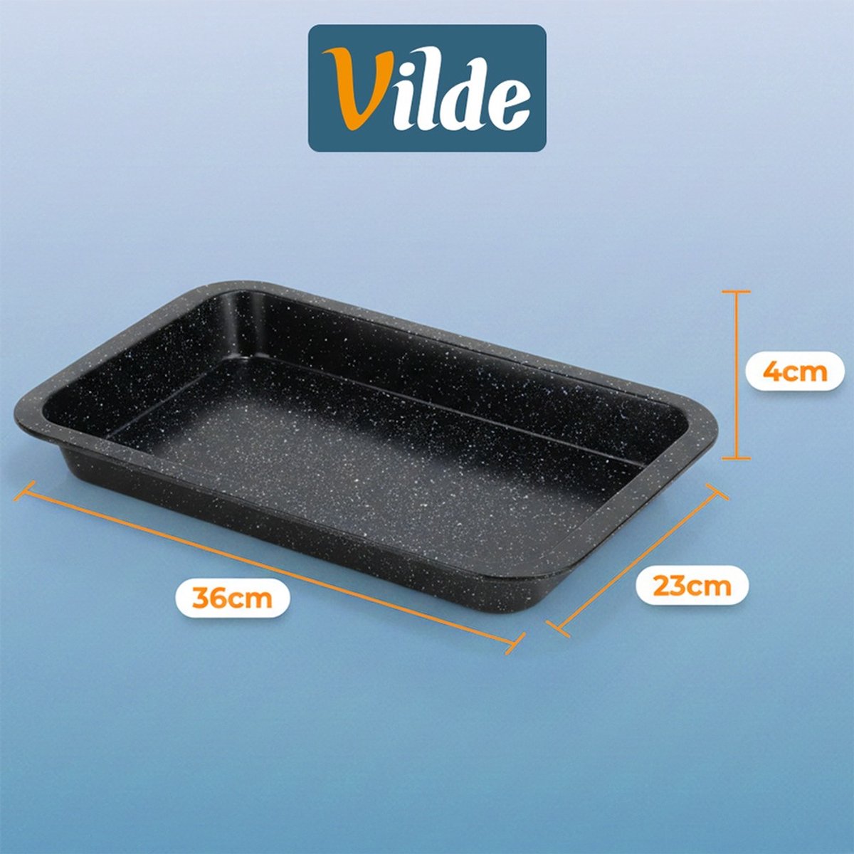 Bakvorm Graniet met Deksel 36x23x4,5 cm - Springvorm - Vorm voor Bakken - Taartvorm - Bakplaat – foto 2