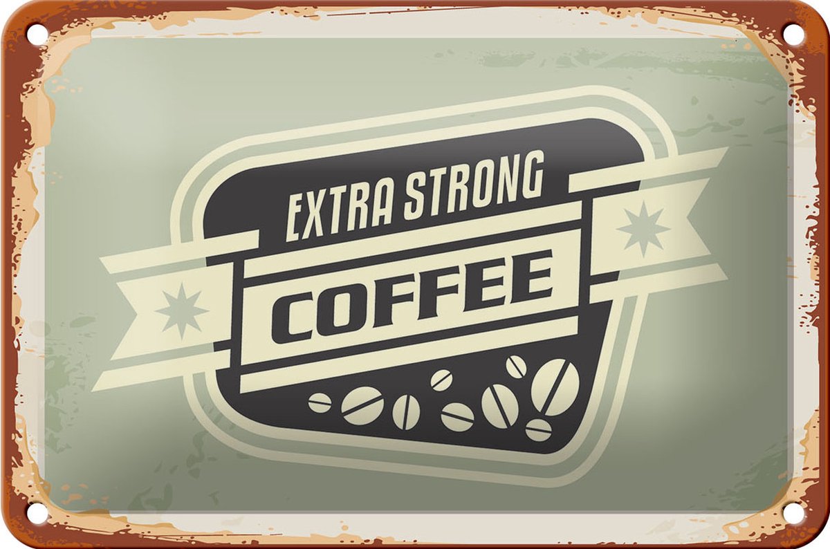 Blechschild Kaffee 18x12cm extra strong Coffee