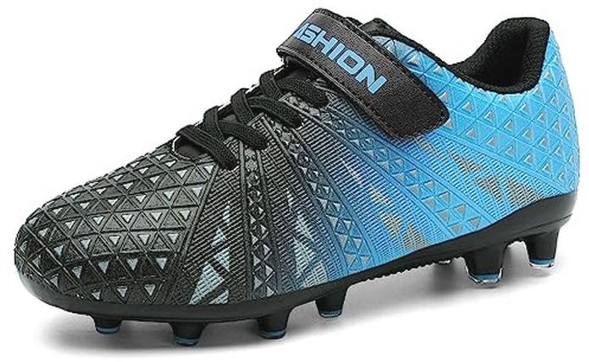 Voetbalschoenen voor Jongens - Comfortabele en Stijlvolle Outdoor Atletische Schoenen - Blauw Zwart - Maat 32 EU