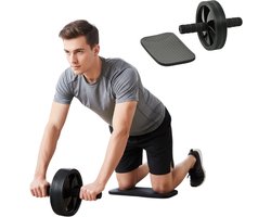 Lomera Trainingswiel – Ab Wheel – Ab Roller – Buikspierwiel – Buikspiertrainer – Buikspieren Trainen – Zachte Handgrepen – Fitnesswiel – Krachttraining – Workout Thuis – Buikspier­oefeningen – Rug- en Armspieren – Maximaal Draaggewicht 100 kg
