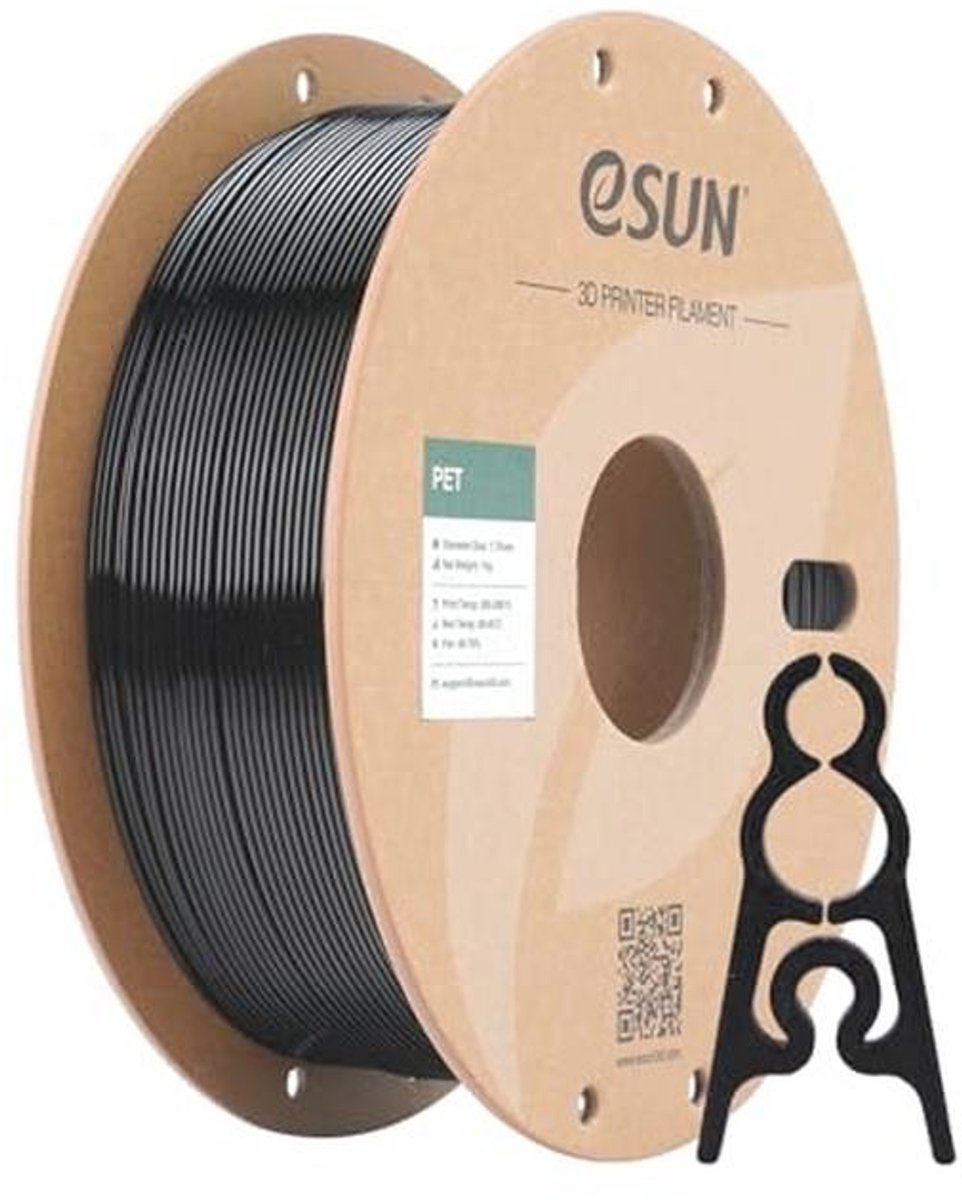 PET 3D Printing Filament 1.75mm - Hoge Taaiheid, 1KG Spoel - Zwart