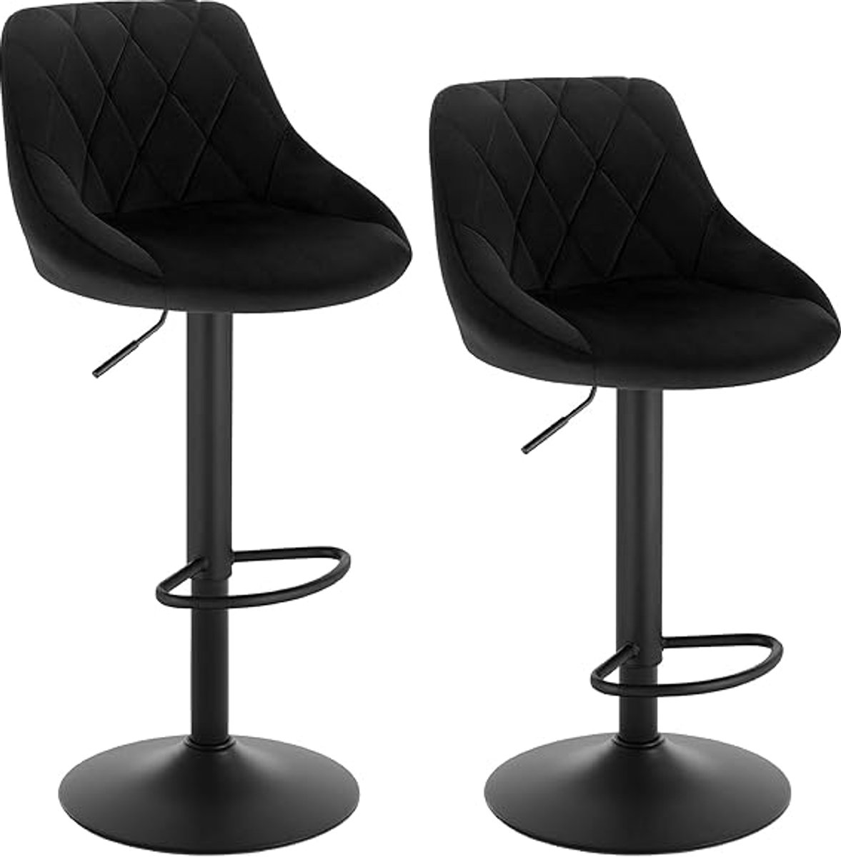 Set van 2 Design Barkrukken met Rugleuning - 2 – In hoogte verstelbaar - Medahomestore