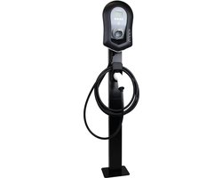 Myenergi Zappi V2.1 Montagepaal - voor 2 Laadpalen - Dubbele bevestingspaal voor Myenergi Zappi V2.1 Laadpalen - Inclusief 2x Stekkerhouder - Metaal - Zwart