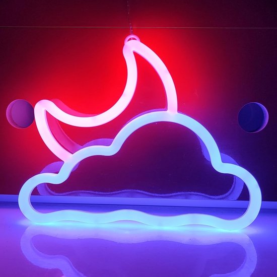 Daity 1 Pack - LED-neonlamp, decoratieve neonlamp, nachtlamp, neonlamp op batterijen/USB, wandlamp voor de slaapkamer, nachtlampje voor kinderen van Merkloos — afbeelding 2