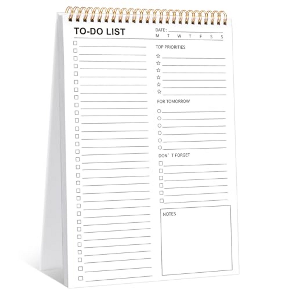 Takenlijst Notitieboek met 120 Pagina's - Ongedateerde Dagelijkse Planner en To Do Lijst - 8.5x11 Inch Organisatie