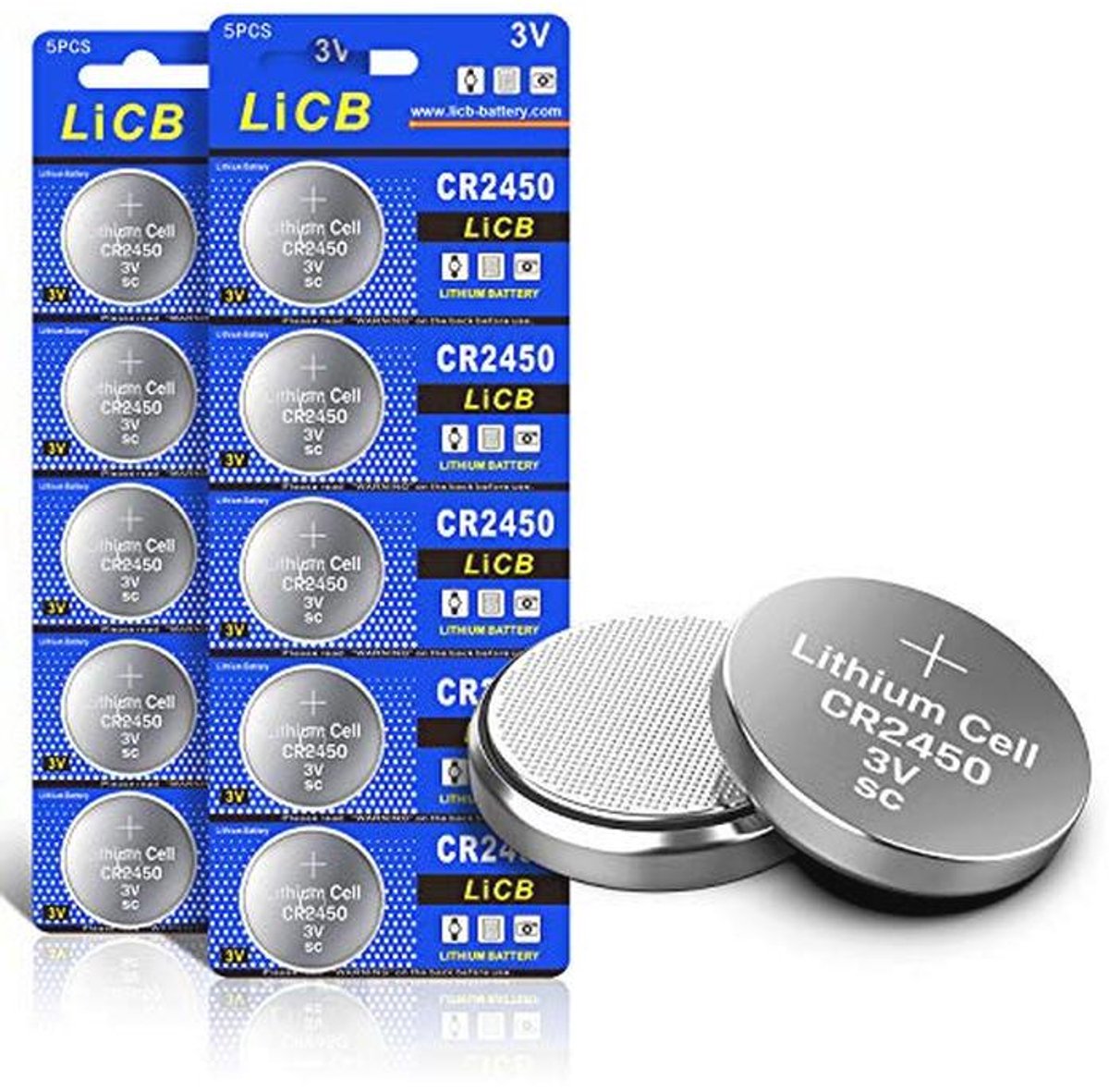 CR2450 Knoopcelbatterijen 3V - 10 Stuks voor Langdurige Energie
