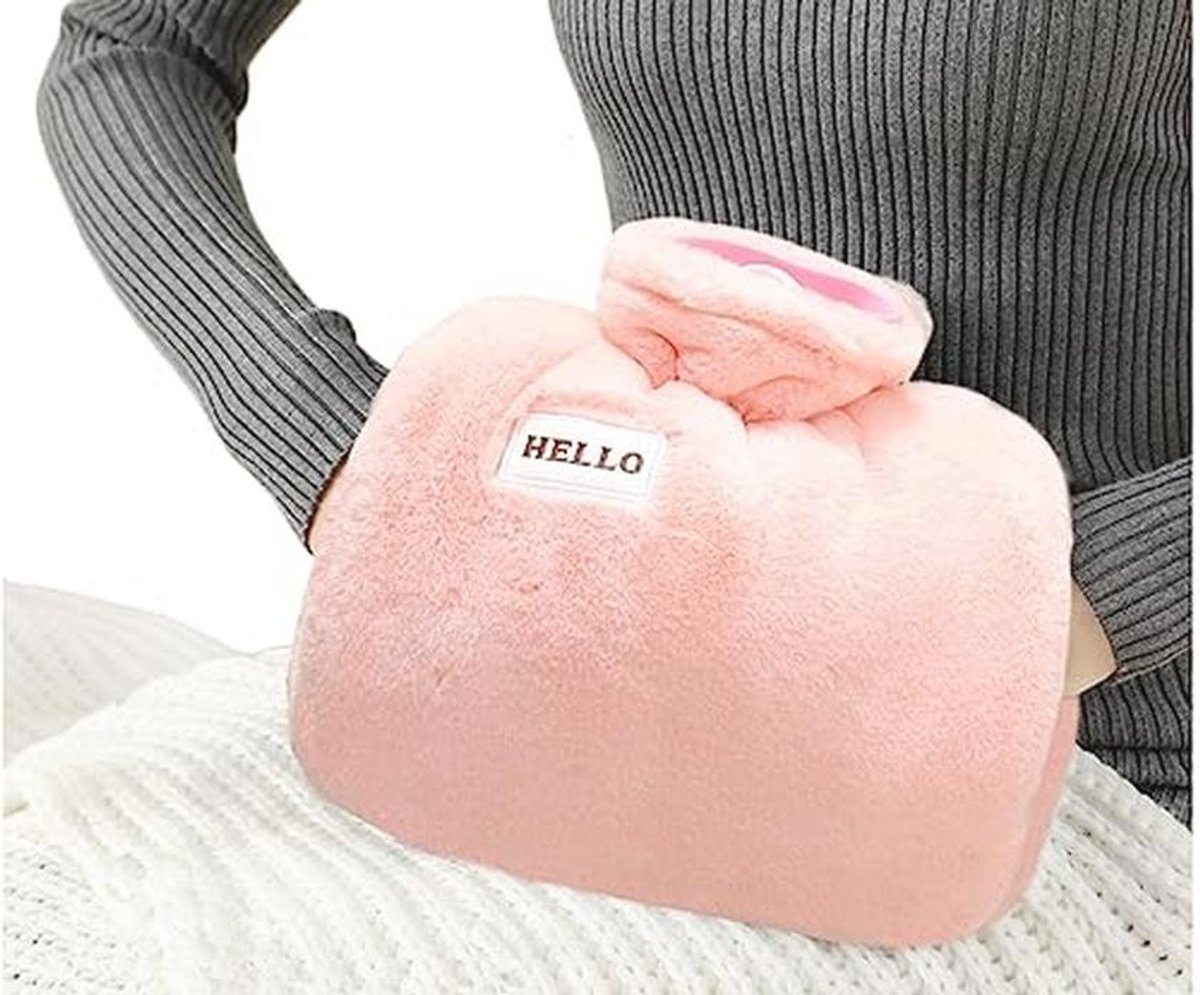 Warmwaterkruik met Fleece Hoes - 1,2 L Hand Warmer en Koud Therapie voor Pijnverlichting