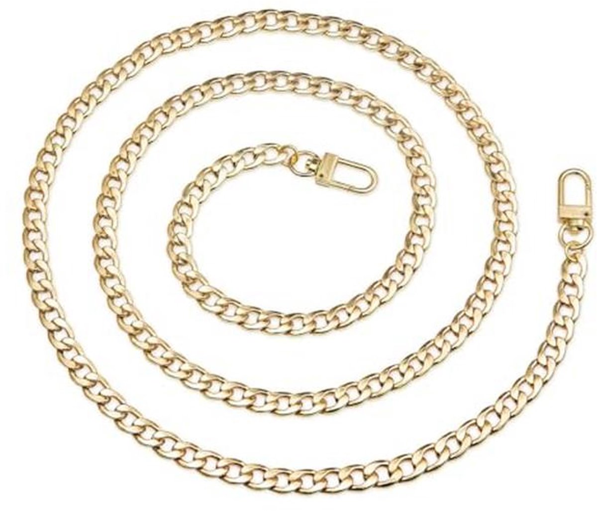 Korte Metalen Tas Ketting met Buckles - 100cm Goud, Vervang Shoulder Strap voor Handtas en Portemonnee