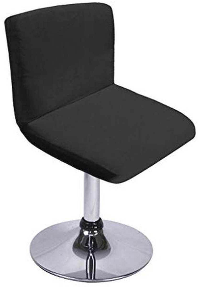 Zwarte Barkrukken Stretch Covers met Rugleuning - Eetkamerstoelen Slipcovers