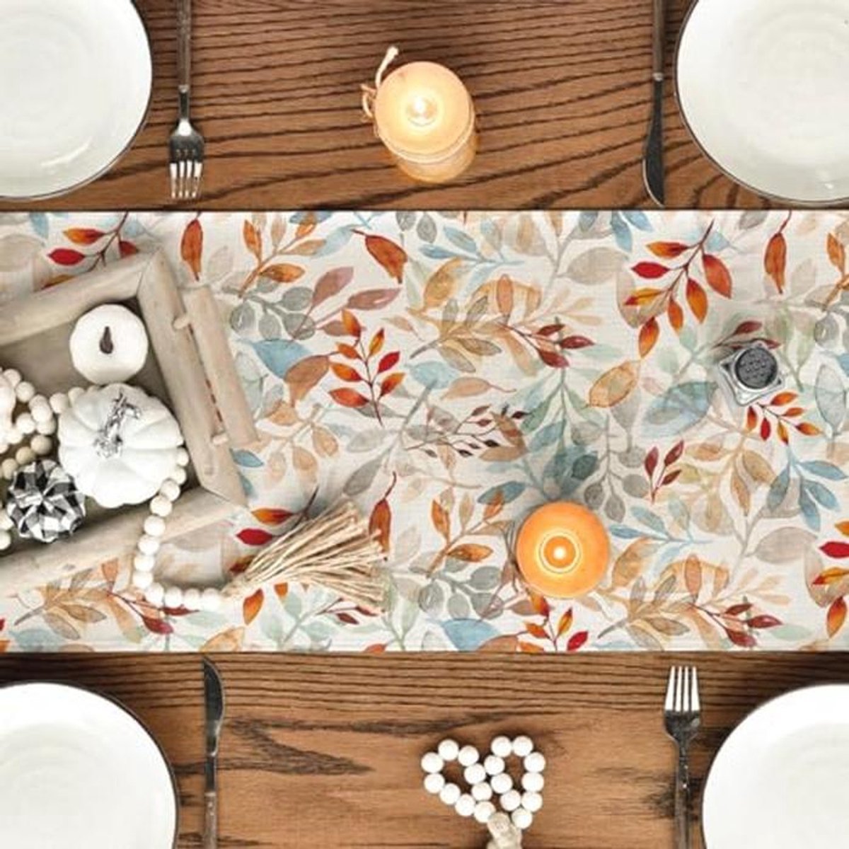 Tafelloper met Herfstbladeren 40 x 140 cm - Seizoensgebonden Keukentafel Decoratie