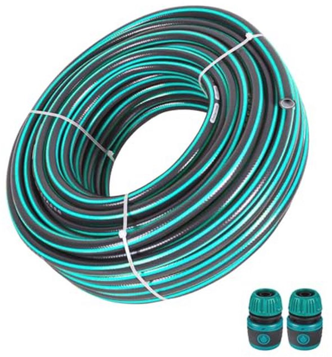 Tuinslang 1/2 Inch UV-bestendig Lange Slang - Explosiebestendige 4-laagse Tuinslang met Snelle Aansluiting (Blauw, 20m)