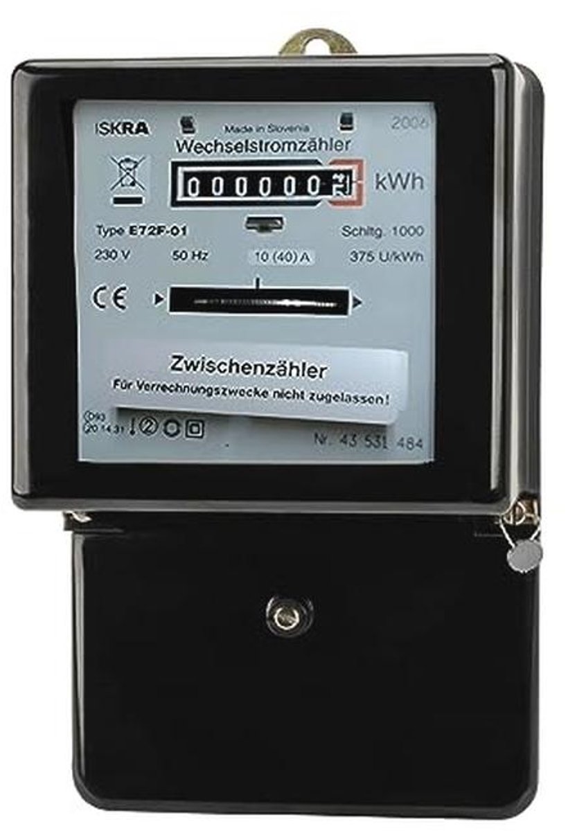 Wisselstroom-elektriciteitsmeter voor intern gebruik - 10A/40A - CE Keurmerk