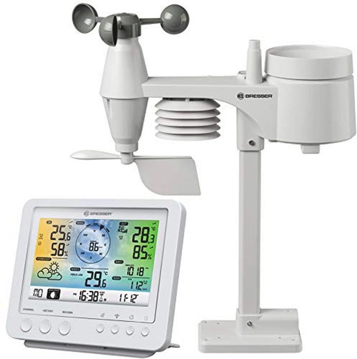 Draadloos Weerstation Met Buitensensor en Kleurendisplay – 5-in-1 Weerrapportage voor Thuis