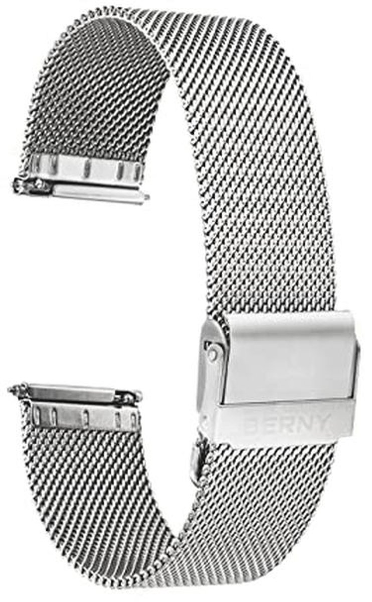 Roestvrijstalen Mesh Horlogeband voor Mannen en Vrouwen - Verstelbare Dunne Metalen Armband met Snelle Release en Veiligheidsluiting - Verkrijgbaar in 18mm, 20mm, 22mm