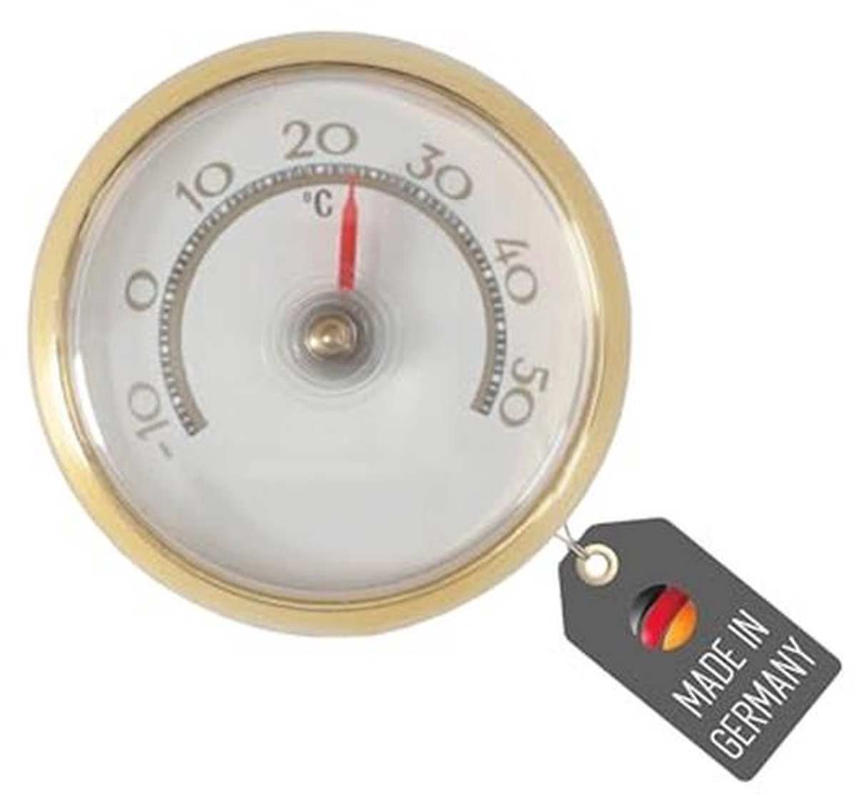 Koelkastthermometer Bimetaal -10 °C tot 50 °C Analoog Ø 5,2 cm Goud