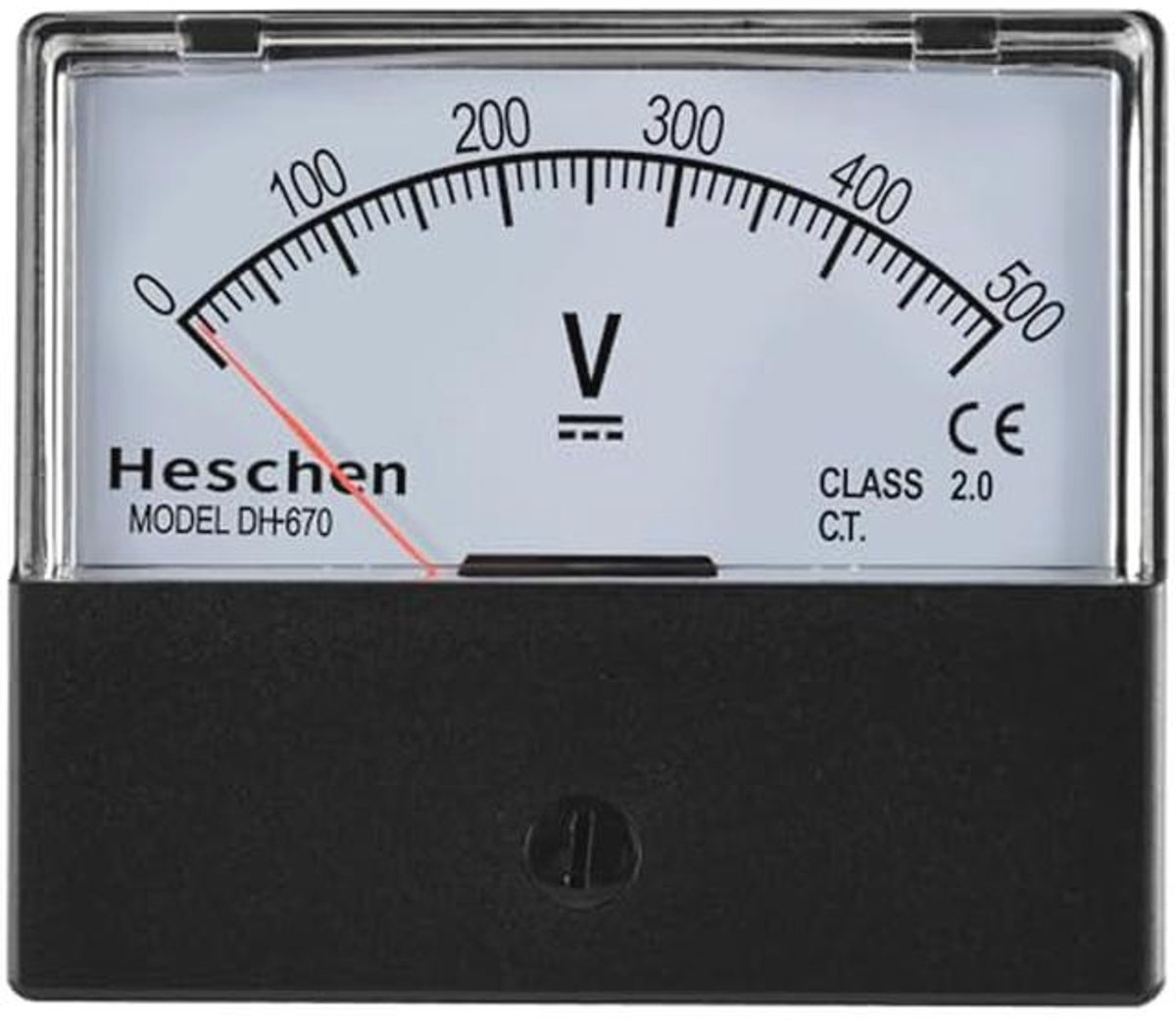 Analoge Voltmeter Rechthoekig Paneel 0 tot 500 V DC