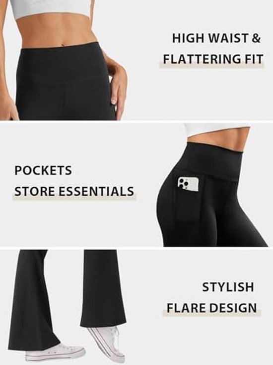 Damesbroek met Zakken, Yogabroek, Casual Broek, Hoge Taille, Sportbroek, Elastische Taille, Bootcut — afbeelding 4