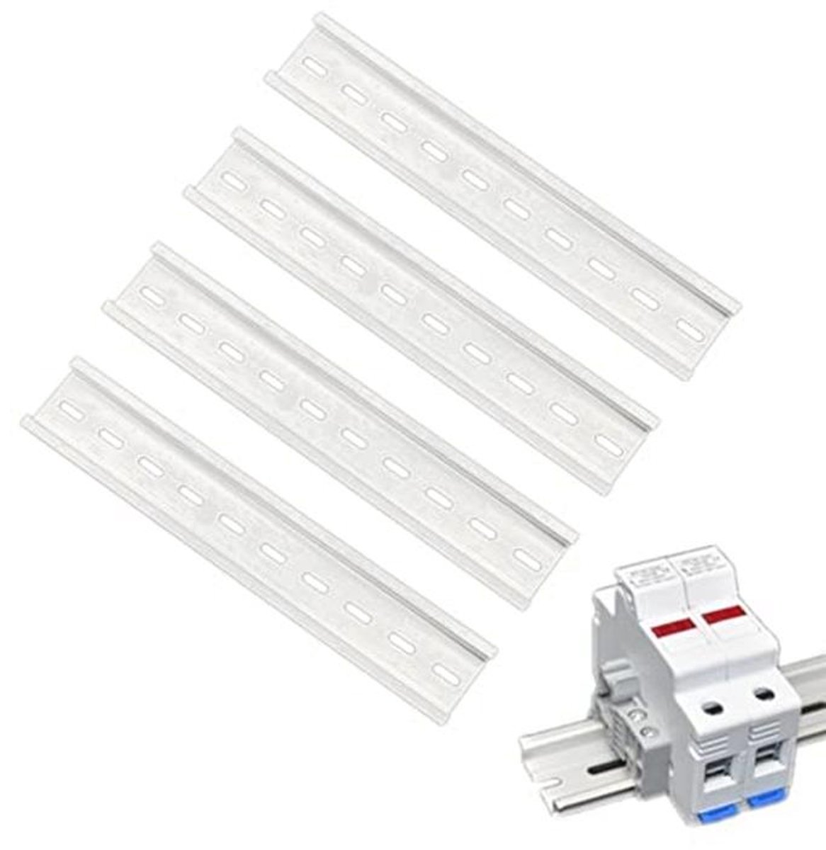 20cm Aluminium DIN-montagerail - 4 Stuks DIN-geleiderail voor Modulaire Apparaten