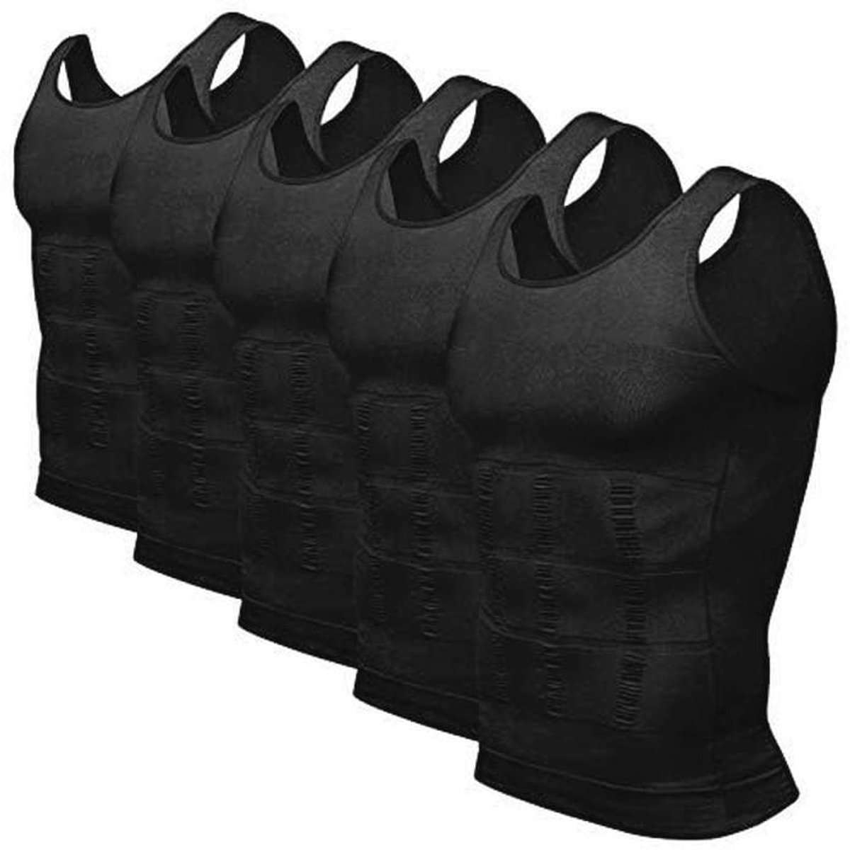 Heren 5 Pack Compressie Tank Tops voor afvallen en buikvormen
