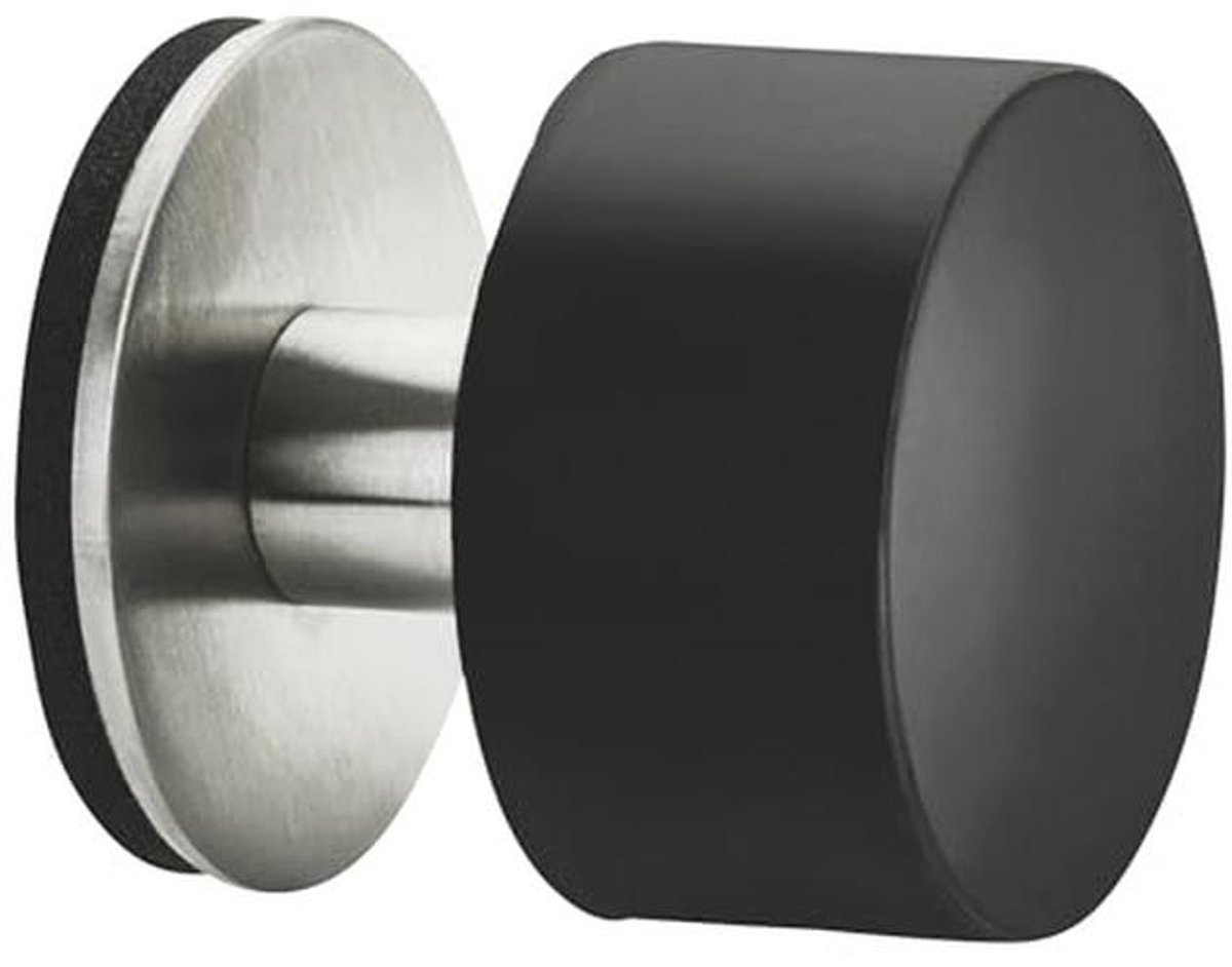 Zelfklevende deurstoppers - Robuuste roestvrijstalen rubberen stoppers met geluidsdemping voor vloer en muur - 2 stuks
