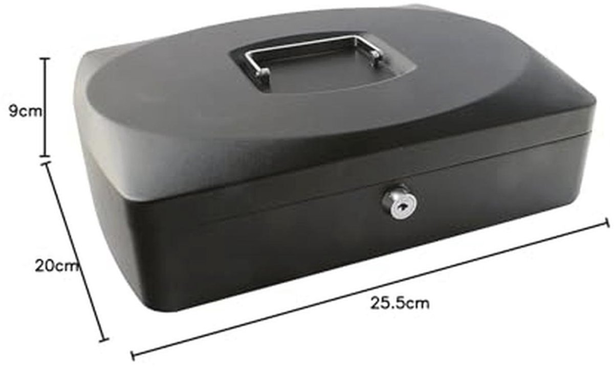 Geldcassette 25,4 cm zwart voor kantoor en thuis