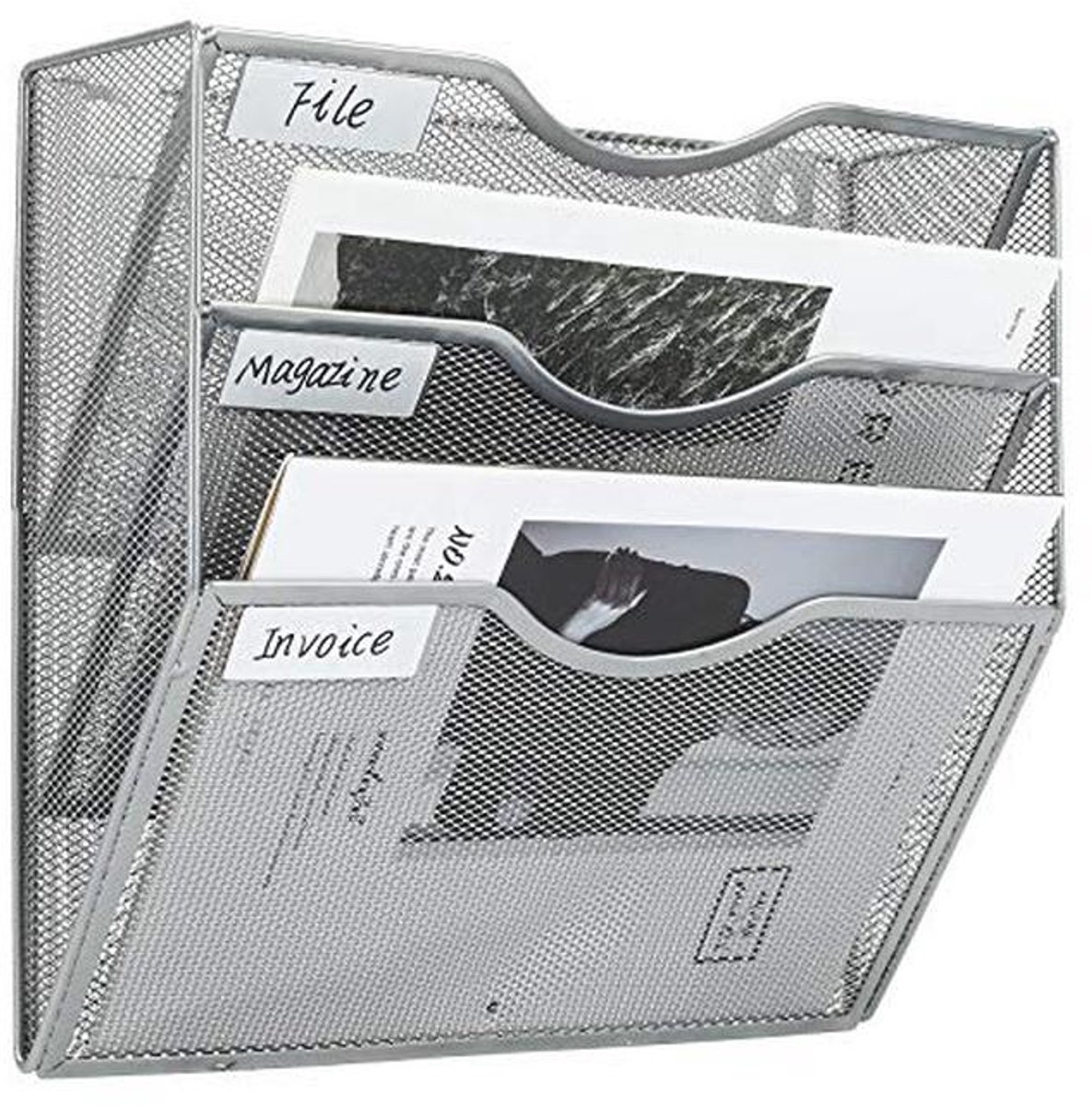 Hangende Muur Document Organizer - 3-Tier Zilver
