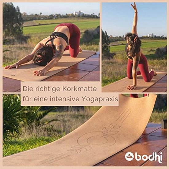Duurzame Kurk Yogamat met Natuurlijke Rubber Onderkant - Antislip, Ideaal voor Hot Yoga - 185 x 66 cm — afbeelding 3