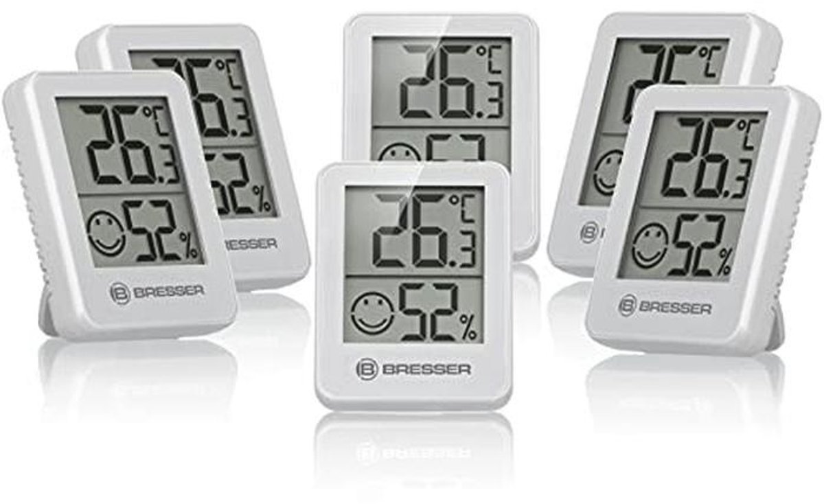Set van 6 Thermometers en Hygrometers voor Binnenklimaatcontrole