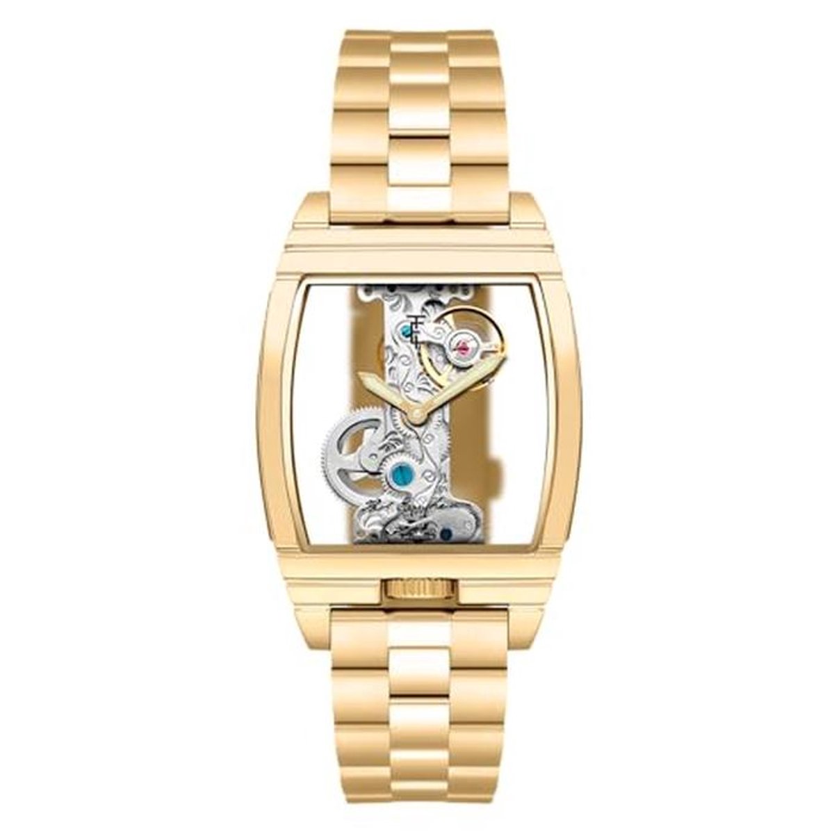 Mechanisch herenhorloge 36 mm met leren band