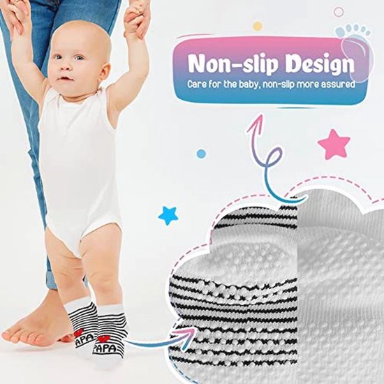 Antislip Babysokken 0-6 maanden met Spreuken - Grappige Cadeaus voor Pasgeborenen — afbeelding 5