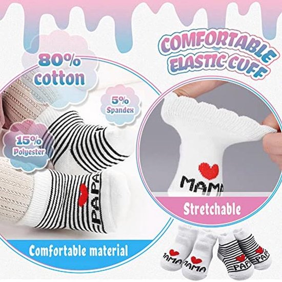 Antislip Babysokken 0-6 maanden met Spreuken - Grappige Cadeaus voor Pasgeborenen — afbeelding 4