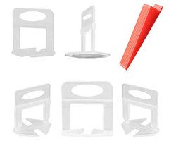 Tegel Nivelleersysteem met 500 Tegel Spacer Clips en 100 Herbruikbare Wedges voor Vloer Nivellering