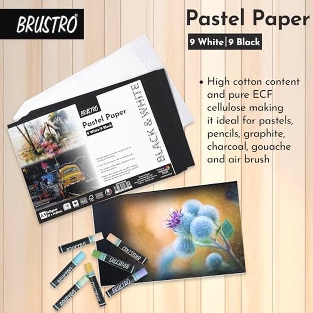 Pastelpapier A5 Set van 18 - 160 GSM, Ideaal voor Pastelkleuren, Kleurpotlood, Grafiet en Houtskool — cadeau in Hobby - foto 6