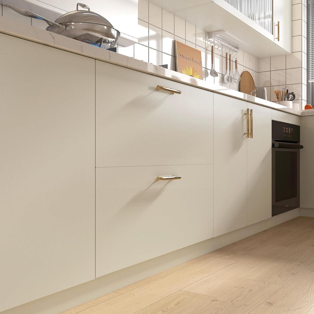 Provento - Behang Meubels Beige Creme 40CMx5M Afwasbaar Keukenfronten Hal