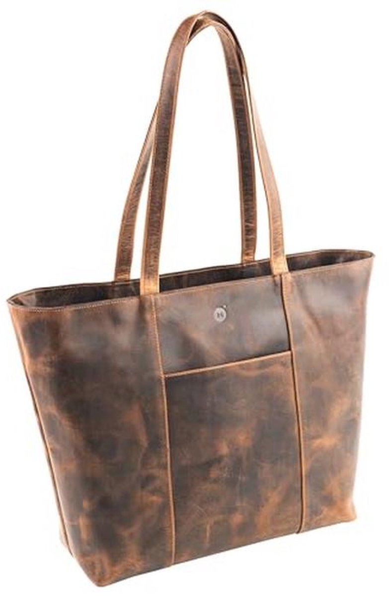 Duurzame 100% Echt Leren Totebag voor Vrouwen - Grote, Tijdloze Tas met Polykatoen Voering