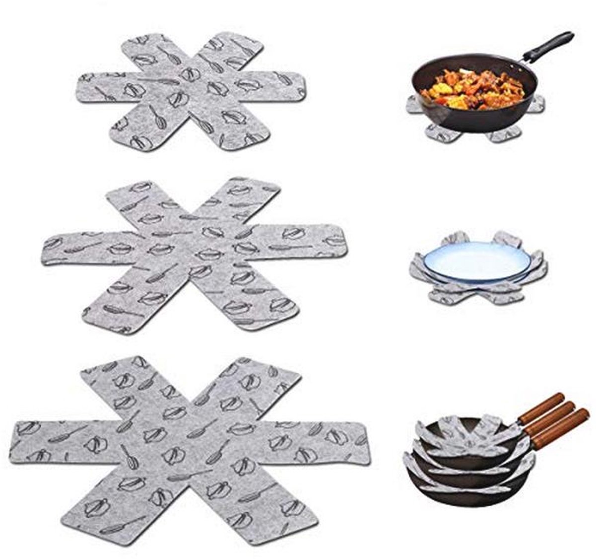 Anti-Kras Pot en Pan Protectors - 15 Anti-Slip Separators voor Keukengerei