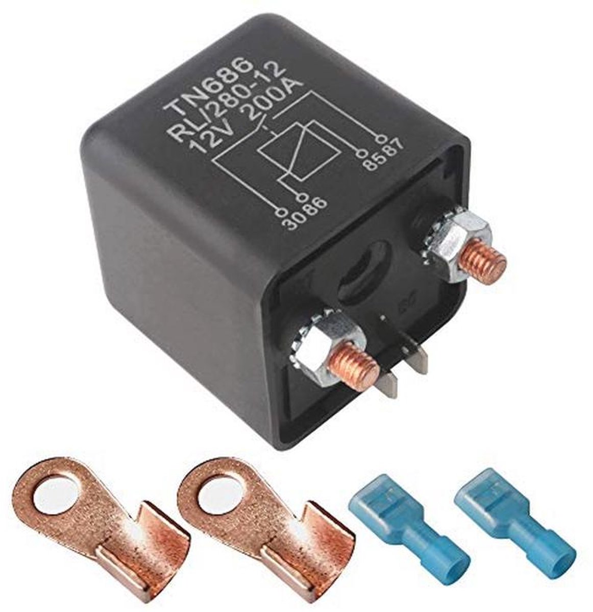 12V DC Split Charge Relay voor Auto's - 200Amp Schakelaar met 2-Pin Verbinding